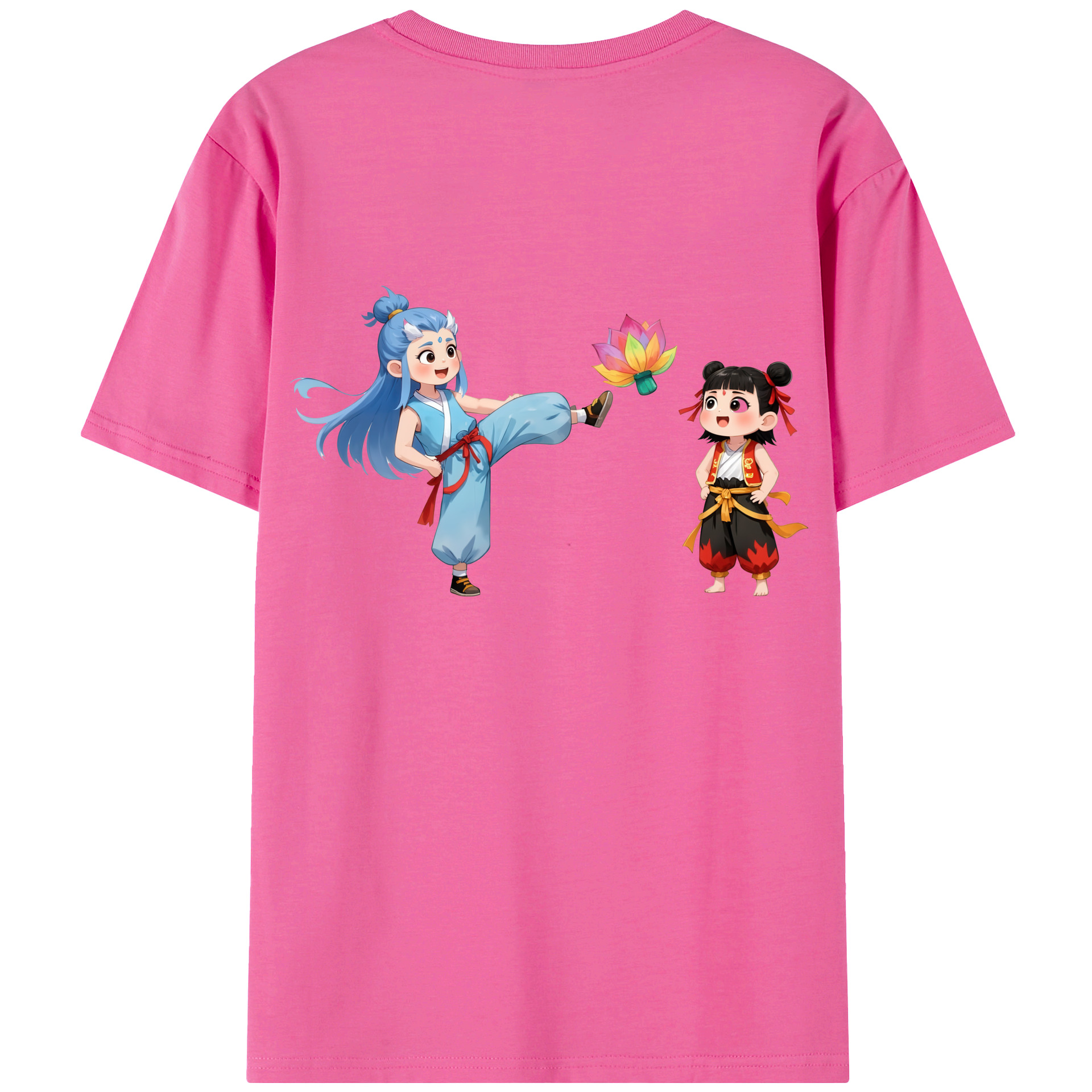 （画像用） Ne Zha 2 ナタ 魔童の大暴れ レディース半袖Tシャツ(バックプリント)